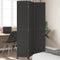 Room Divider 3 Panels Black Solid Wood Paulownia