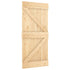 Sliding Door with Hardware Set 90x210 cm Solid Wood Pine