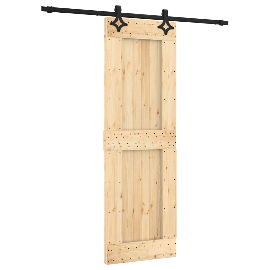 Sliding Door with Hardware Set 70x210 cm Solid Wood Pine