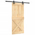 Sliding Door with Hardware Set 90x210 cm Solid Wood Pine