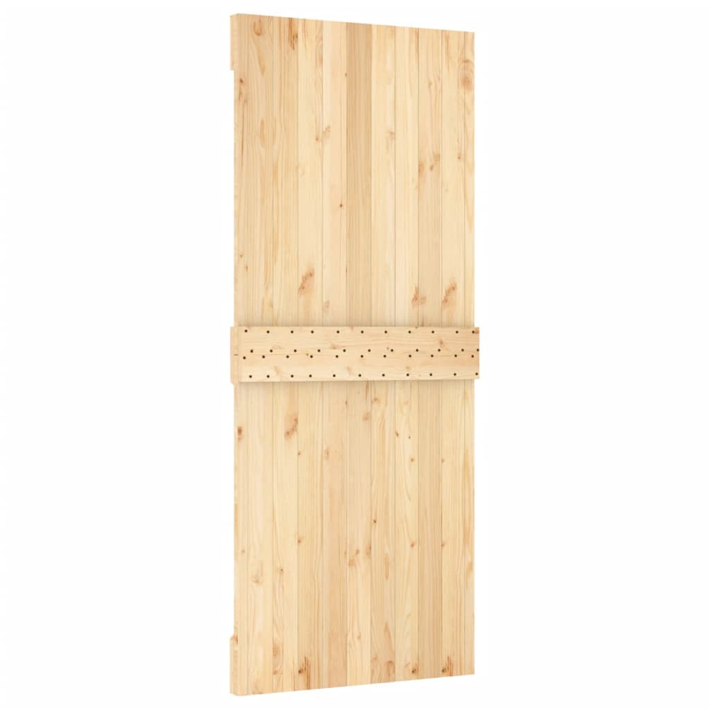 Sliding Door with Hardware Set 100x210 cm Solid Wood Pine