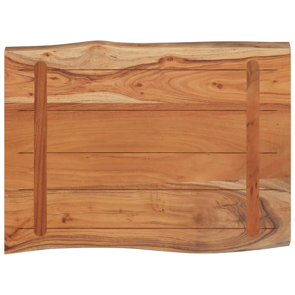 Table Top 80x60x2.5 cm Rectangular Solid Wood Acacia Live Edge