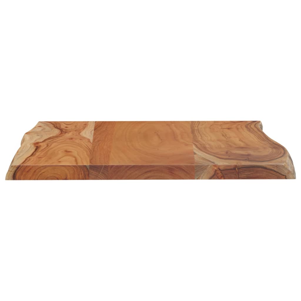 Table Top 80x60x2.5 cm Rectangular Solid Wood Acacia Live Edge