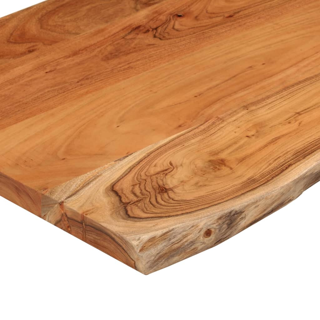 Table Top 80x60x2.5 cm Rectangular Solid Wood Acacia Live Edge