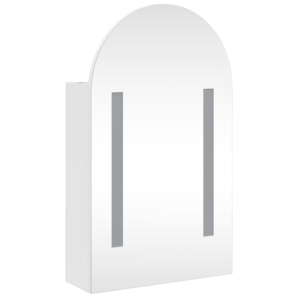 Bathroom Mirror Cabinet with LED Light Arched White 42x13x70 cm