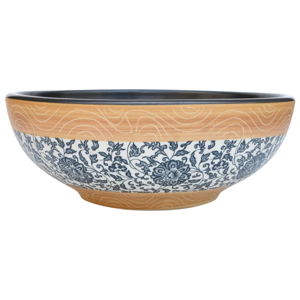 Countertop Basin Multicolour Round Φ41x14 cm Ceramic