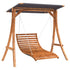 Swing Bed with Canopy Solid Wood Spruce with Teak Finish