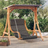 Swing Chair with Cushion and Canopy Solid Wood Spruce