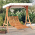 Swing Bed with Canopy Solid Wood Spruce with Teak Finish