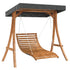 Swing Bed with Canopy Solid Wood Spruce with Teak Finish