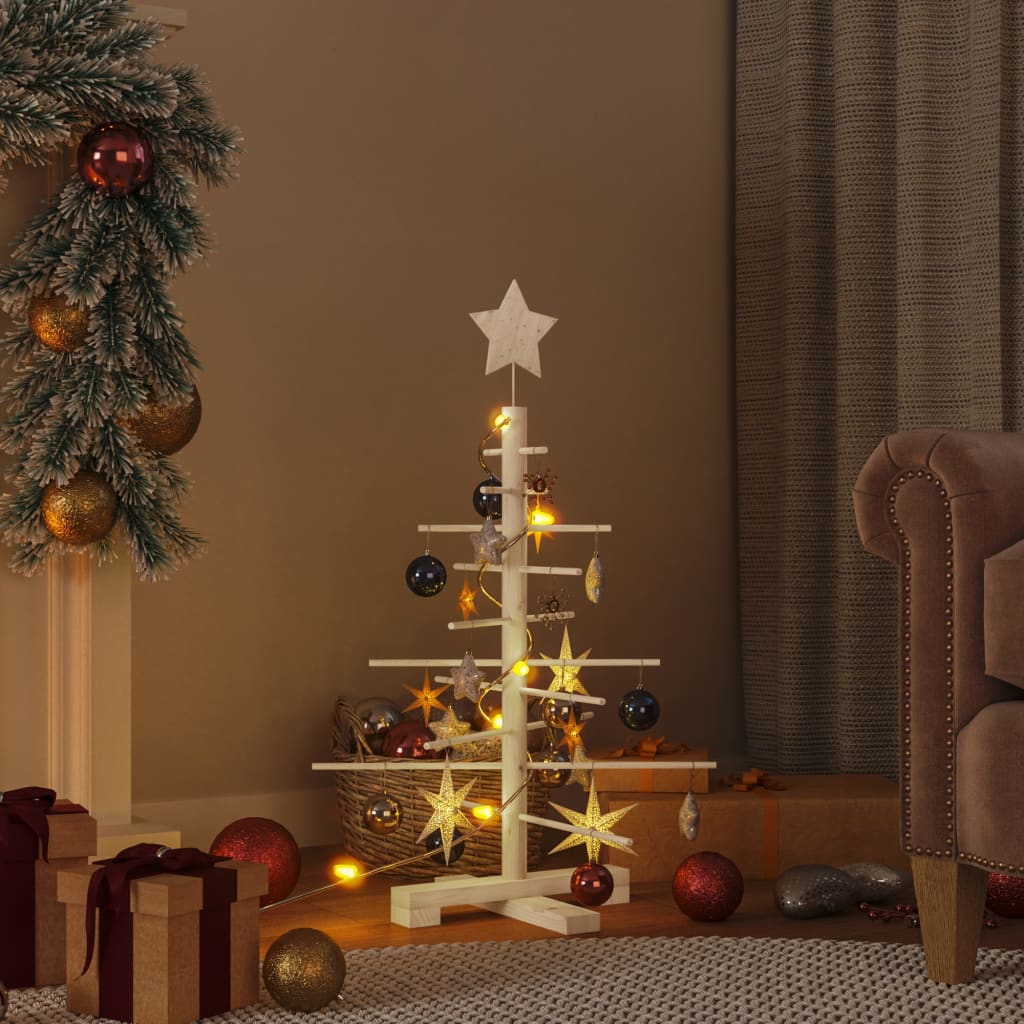 Wooden Christmas Tree for Decoration 75 cm Solid Wood Pine