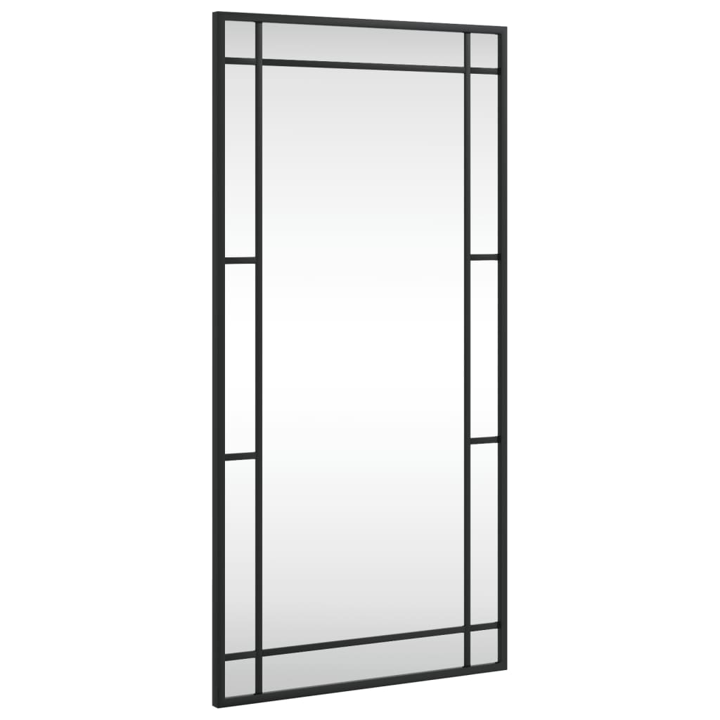 Wall Mirror Black 40x80 cm Rectangle Iron