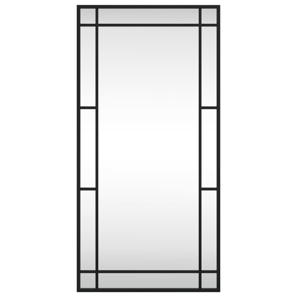 Wall Mirror Black 40x80 cm Rectangle Iron