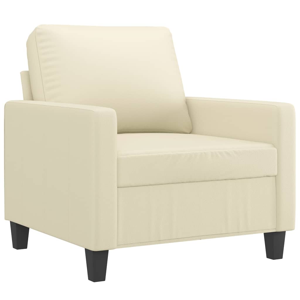 Sofa Chair Cream 60 cm Faux Leather