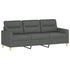 3-Seater Sofa Dark Grey 180 cm Fabric