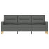 3-Seater Sofa Dark Grey 180 cm Fabric