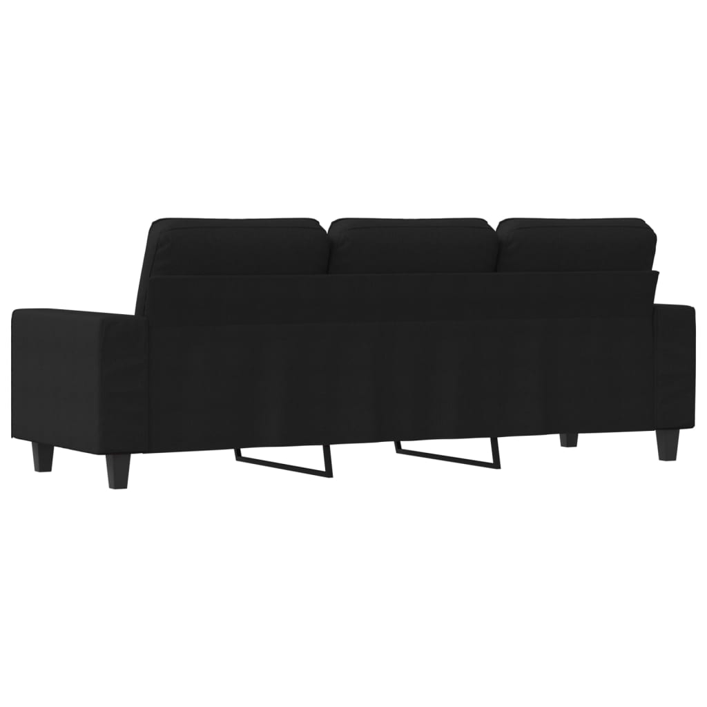 3-Seater Sofa Black 180 cm Fabric