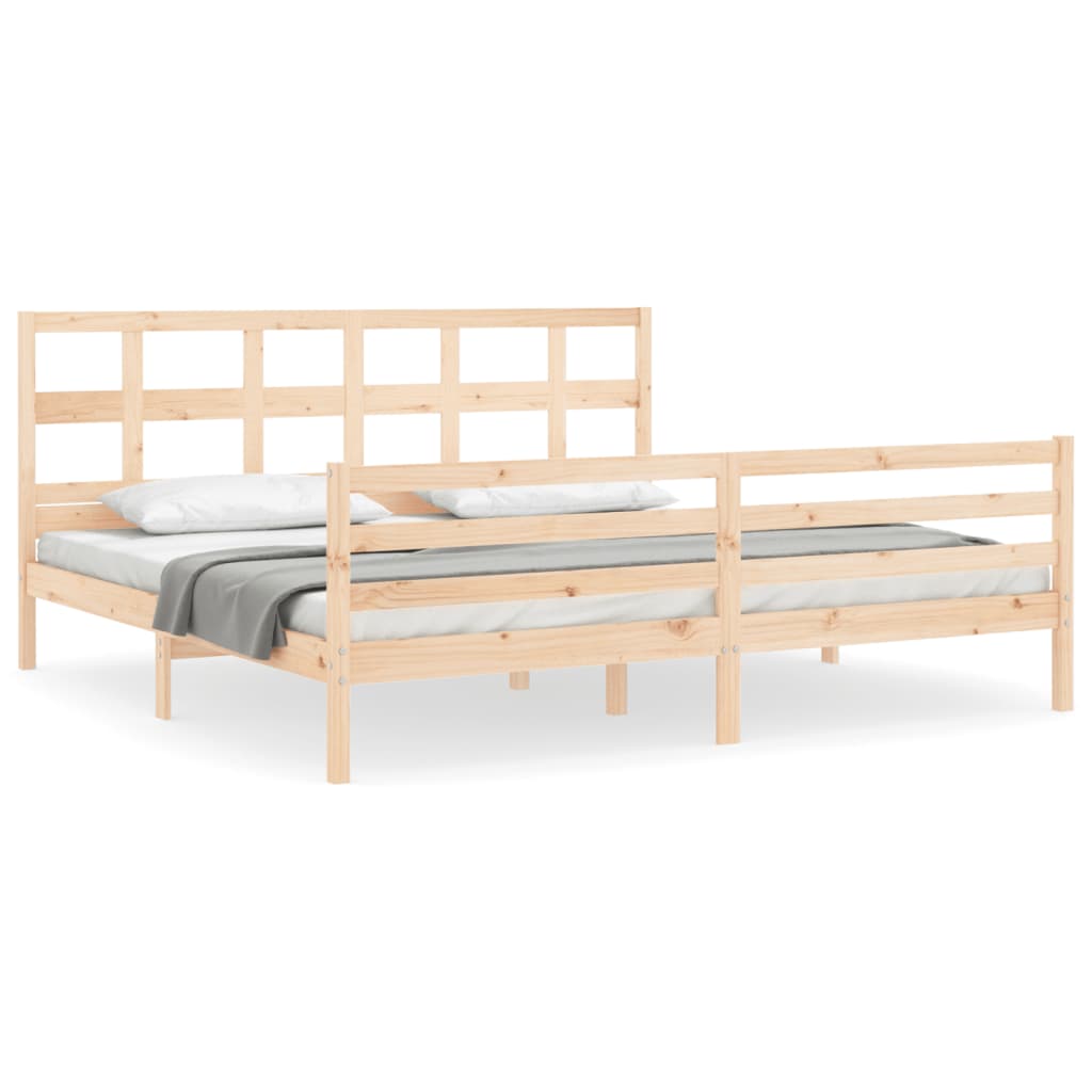 Bed Frame without Mattress 183x203 cm King Solid Wood