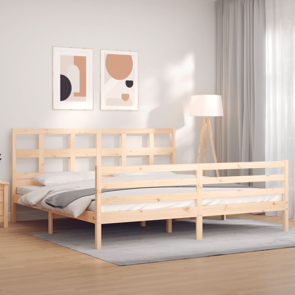 Bed Frame without Mattress 183x203 cm King Solid Wood