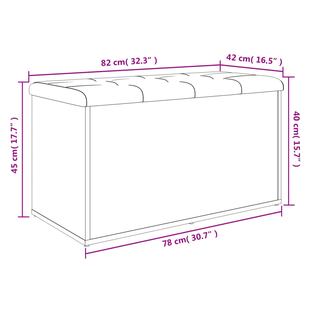 Storage Bench White 82x42x45 cm Engineered Wood