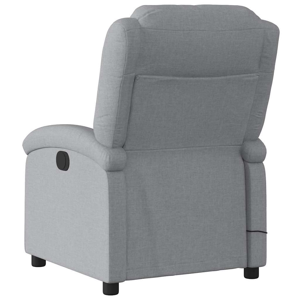 Electric Massage Recliner Chair Light Grey Fabric