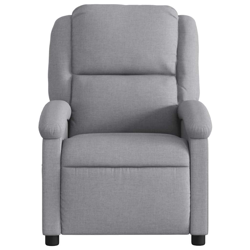 Electric Massage Recliner Chair Light Grey Fabric