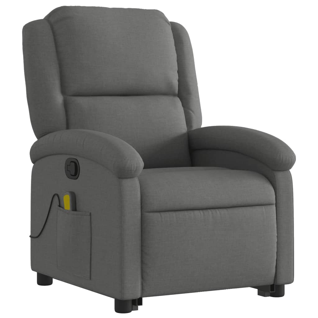 Stand up Massage Recliner Chair Dark Grey Fabric