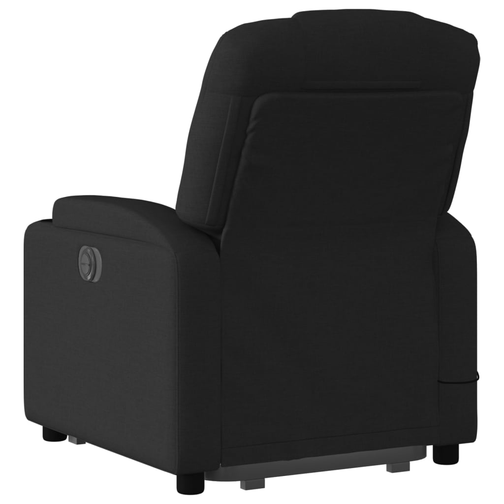 Electric Stand up Massage Recliner Chair Black Fabric