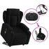 Stand up Massage Recliner Chair Black Fabric