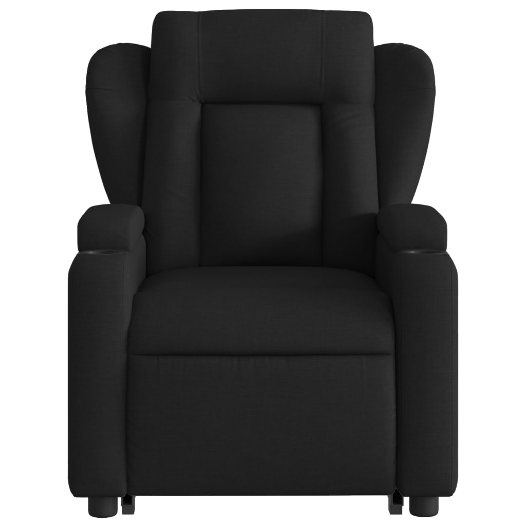 Stand up Massage Recliner Chair Black Fabric