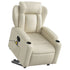 Electric Stand up Massage Recliner Chair Cream Faux Leather