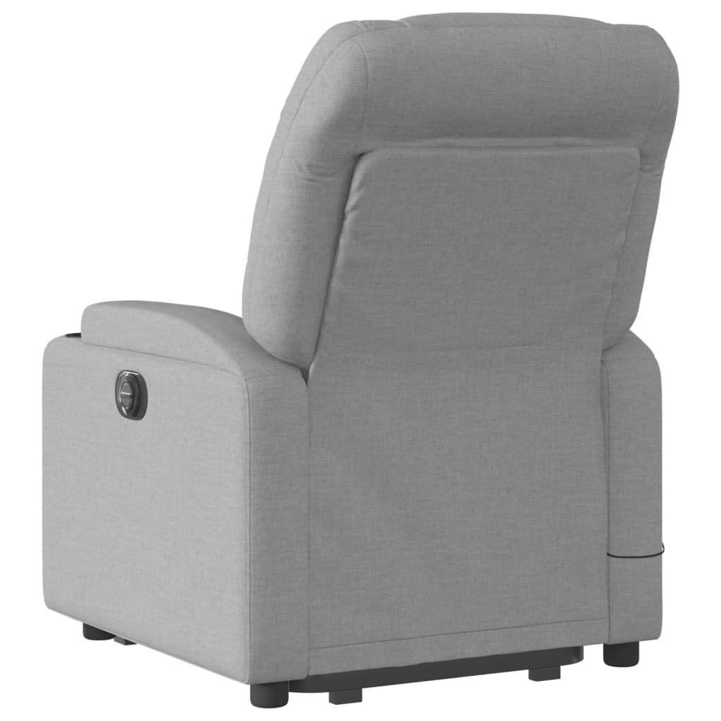 Electric Stand up Massage Recliner Chair Light Grey Fabric