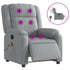 Electric Massage Recliner Chair Light Grey Fabric