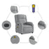 Electric Massage Recliner Chair Light Grey Fabric