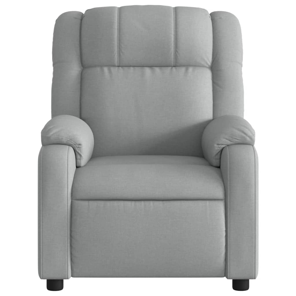 Electric Massage Recliner Chair Light Grey Fabric