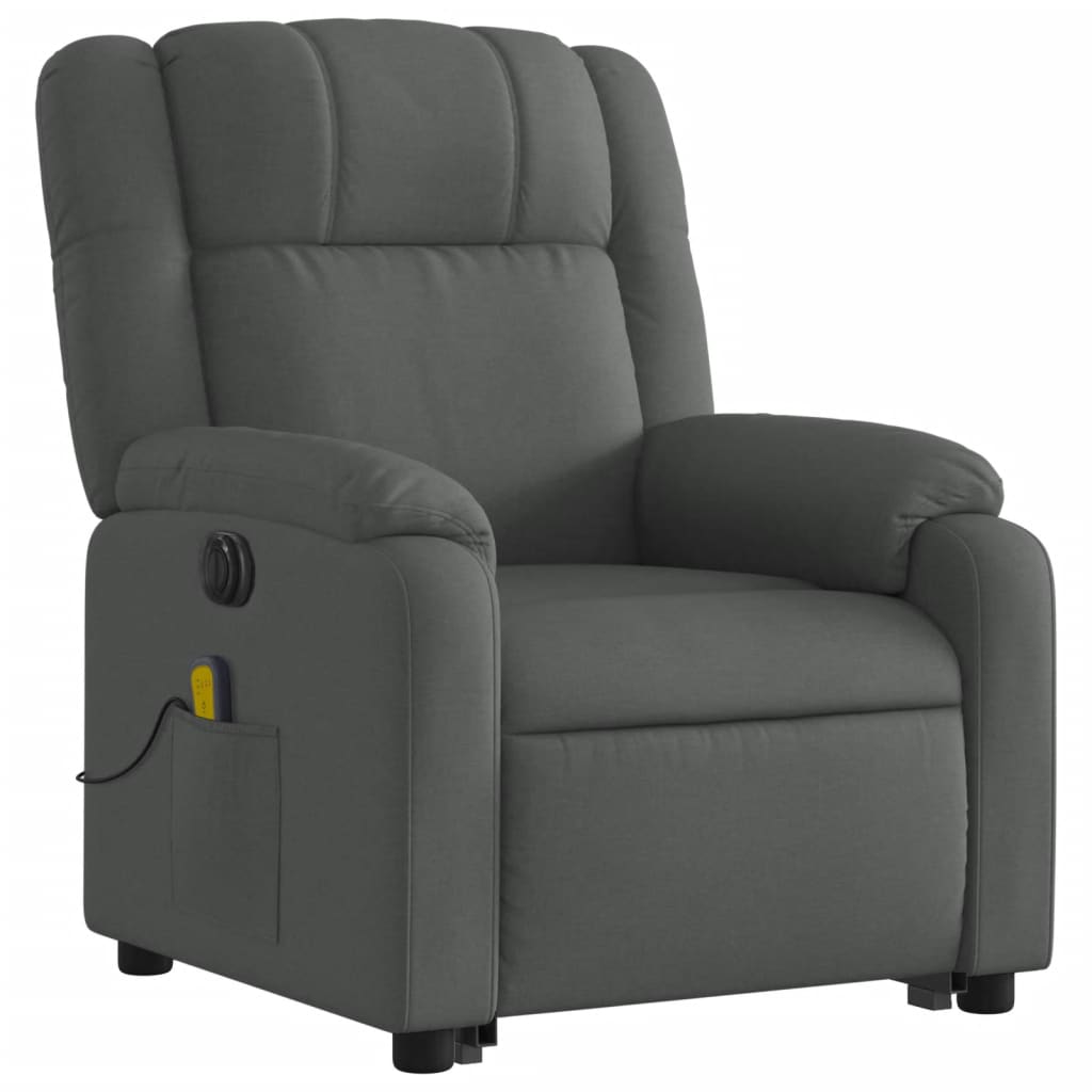 Electric Stand up Massage Recliner Chair Dark Grey Fabric