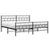 Metal Bed Frame without Mattress with Footboard Black 183x203 cm King