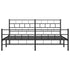 Metal Bed Frame without Mattress with Footboard Black 183x203 cm King