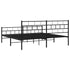 Metal Bed Frame without Mattress with Footboard Black 183x203 cm King