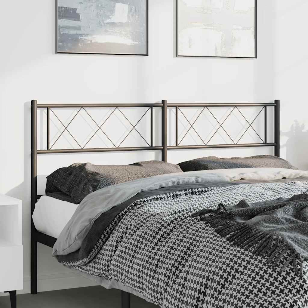 Metal Headboard Black 137 cm