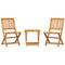 3 Piece Folding Garden Dining Set Solid Wood Acacia