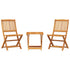 3 Piece Folding Garden Dining Set Solid Wood Acacia