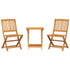 3 Piece Folding Garden Dining Set Solid Wood Acacia