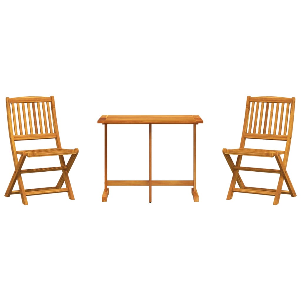 3 Piece Folding Garden Dining Set Solid Wood Acacia