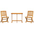 3 Piece Folding Garden Dining Set Solid Wood Acacia