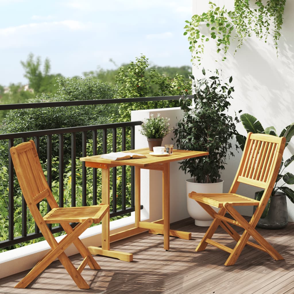 3 Piece Folding Garden Dining Set Solid Wood Acacia