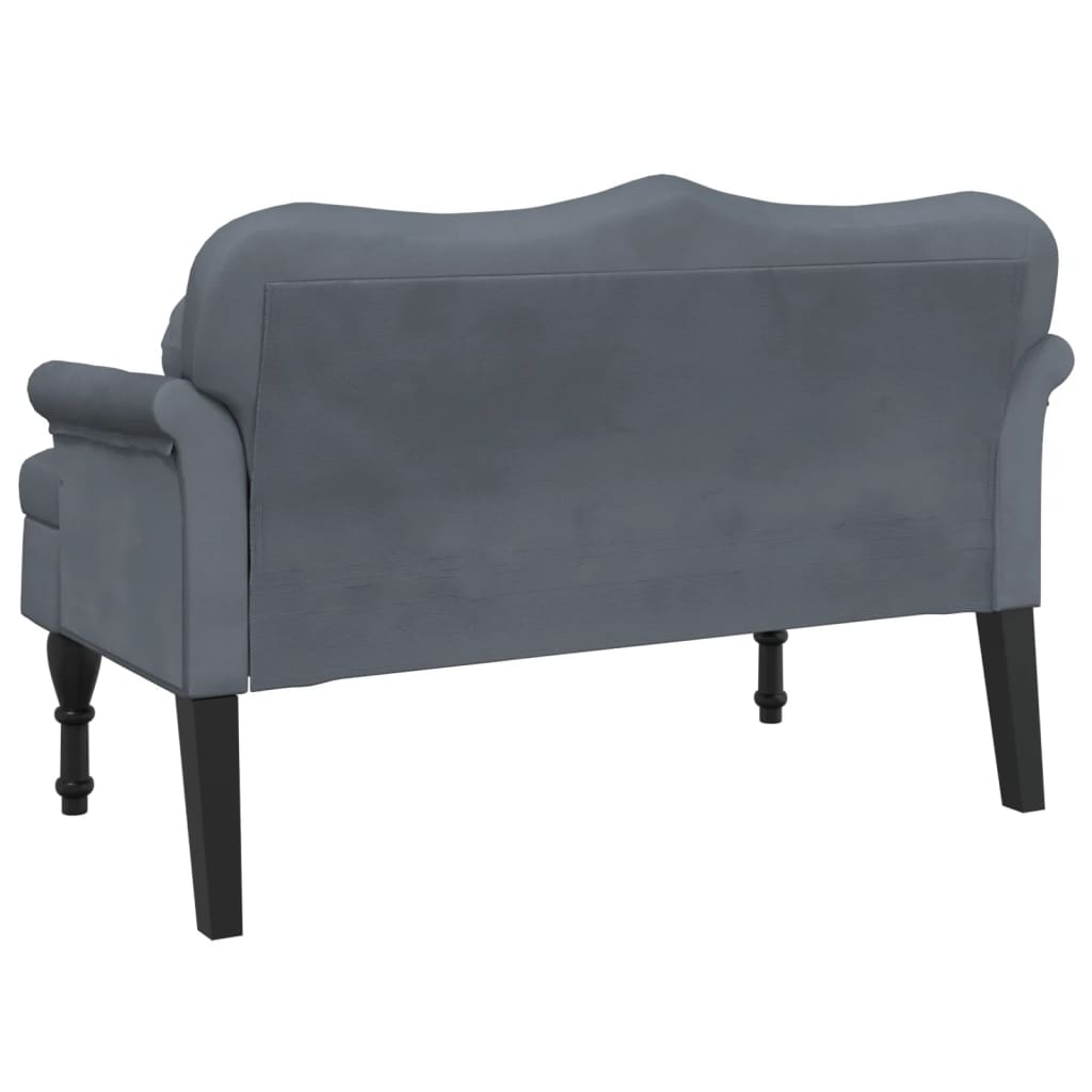 Bench with Cushions Dark Grey 120.5x65x75 cm Velvet