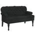 Bench with Backrest Black 119.5x64.5x75 cm Velvet