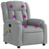 Massage Recliner Chair Light Grey Fabric