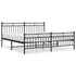 Metal Bed Frame without Mattress with Footboard Black 183x203 cm King